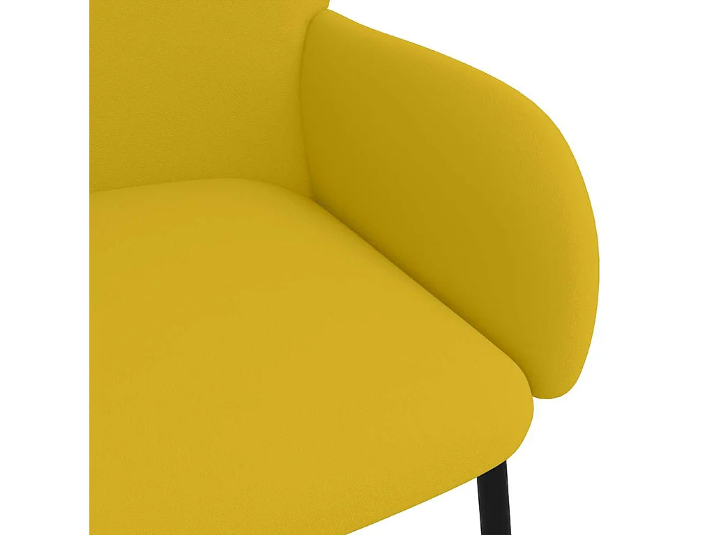Chaises à manger lot de 2 Jaune Velours