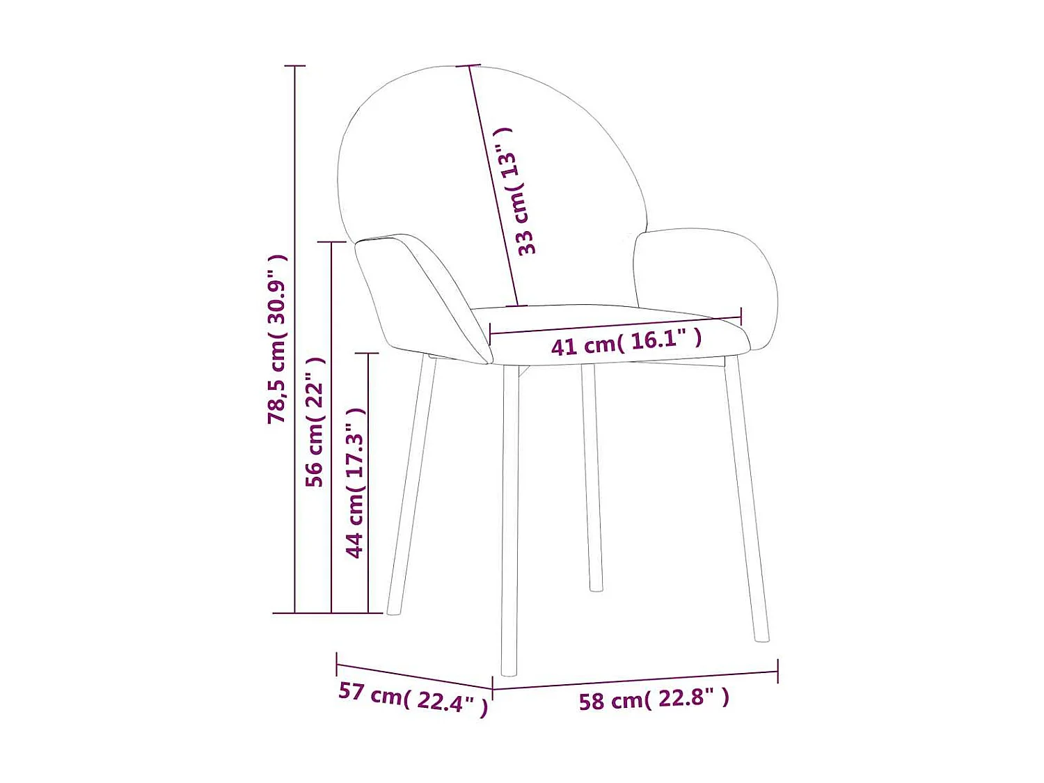 Chaises à manger lot de 2 Jaune Velours