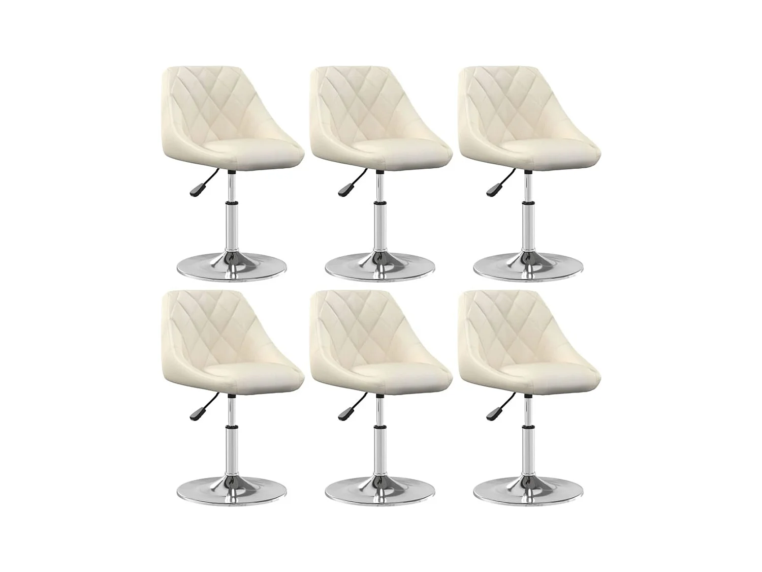 Chaises pivotantes à manger lot de 6 Crème Velours