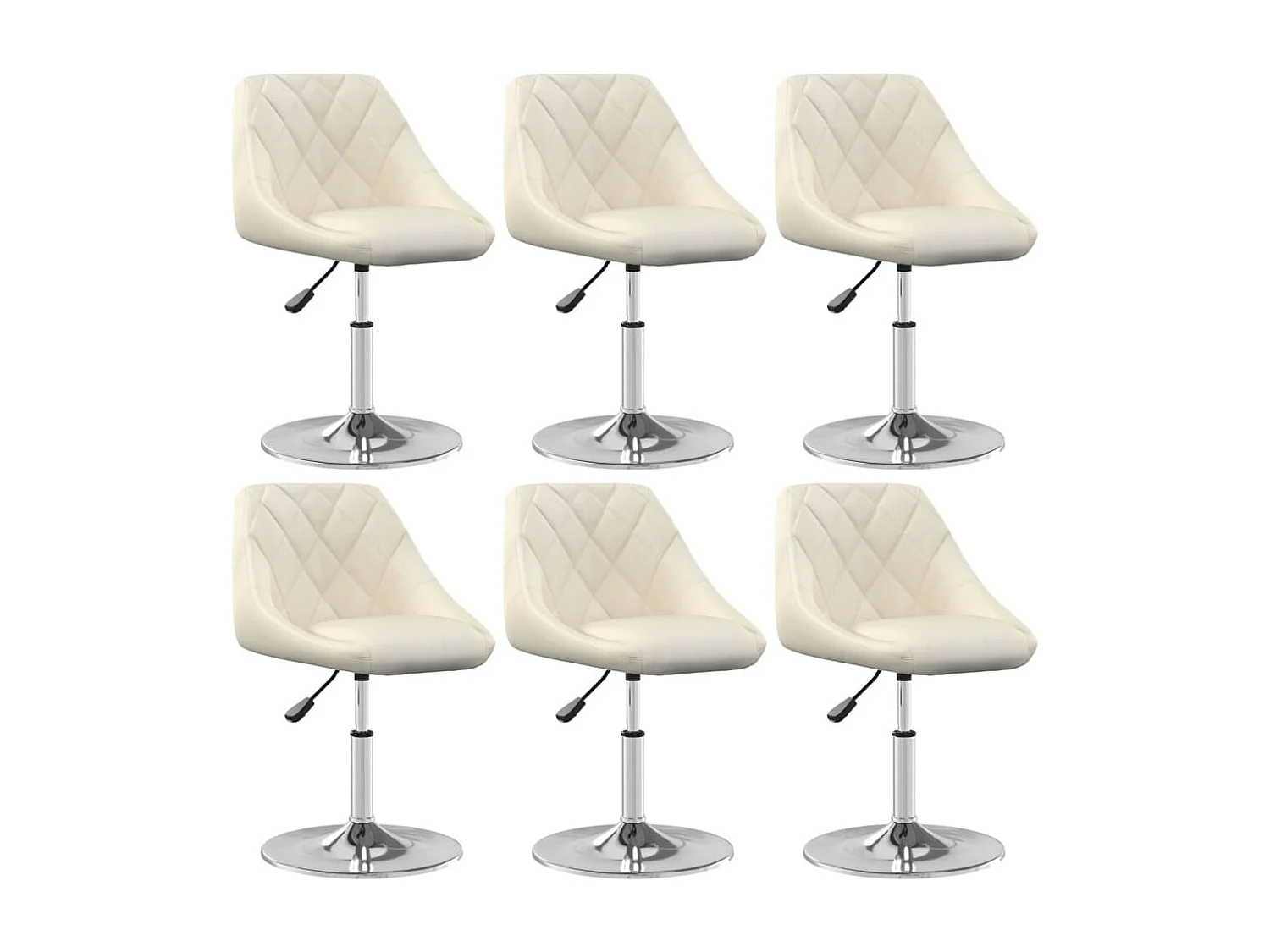 Chaises pivotantes à manger lot de 6 Crème Velours