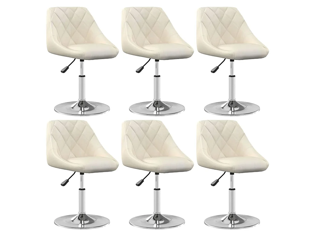 Chaises pivotantes à manger lot de 6 Crème Velours