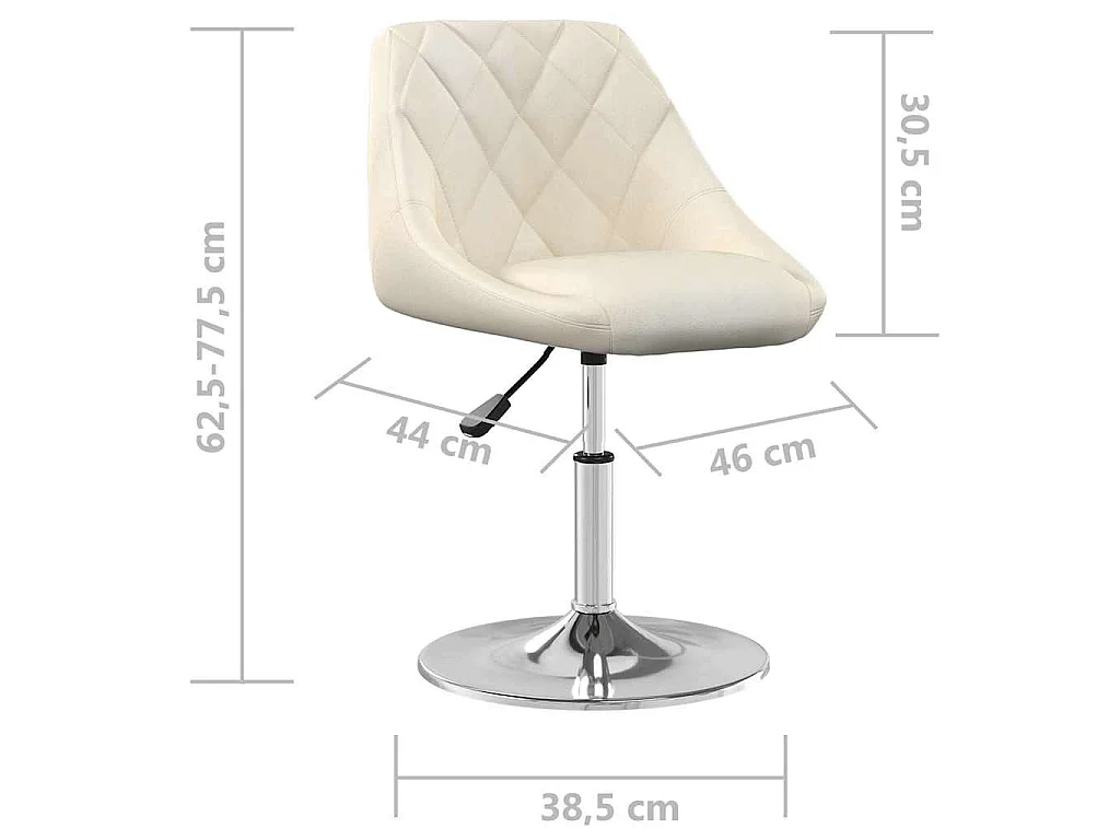 Cadeiras de jantar giratórias 6 pcs veludo cor creme
