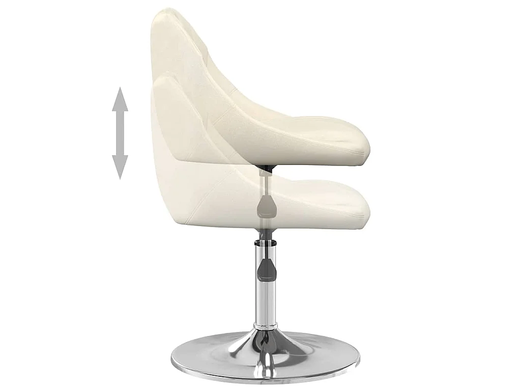 Cadeiras de jantar giratórias 6 pcs veludo cor creme
