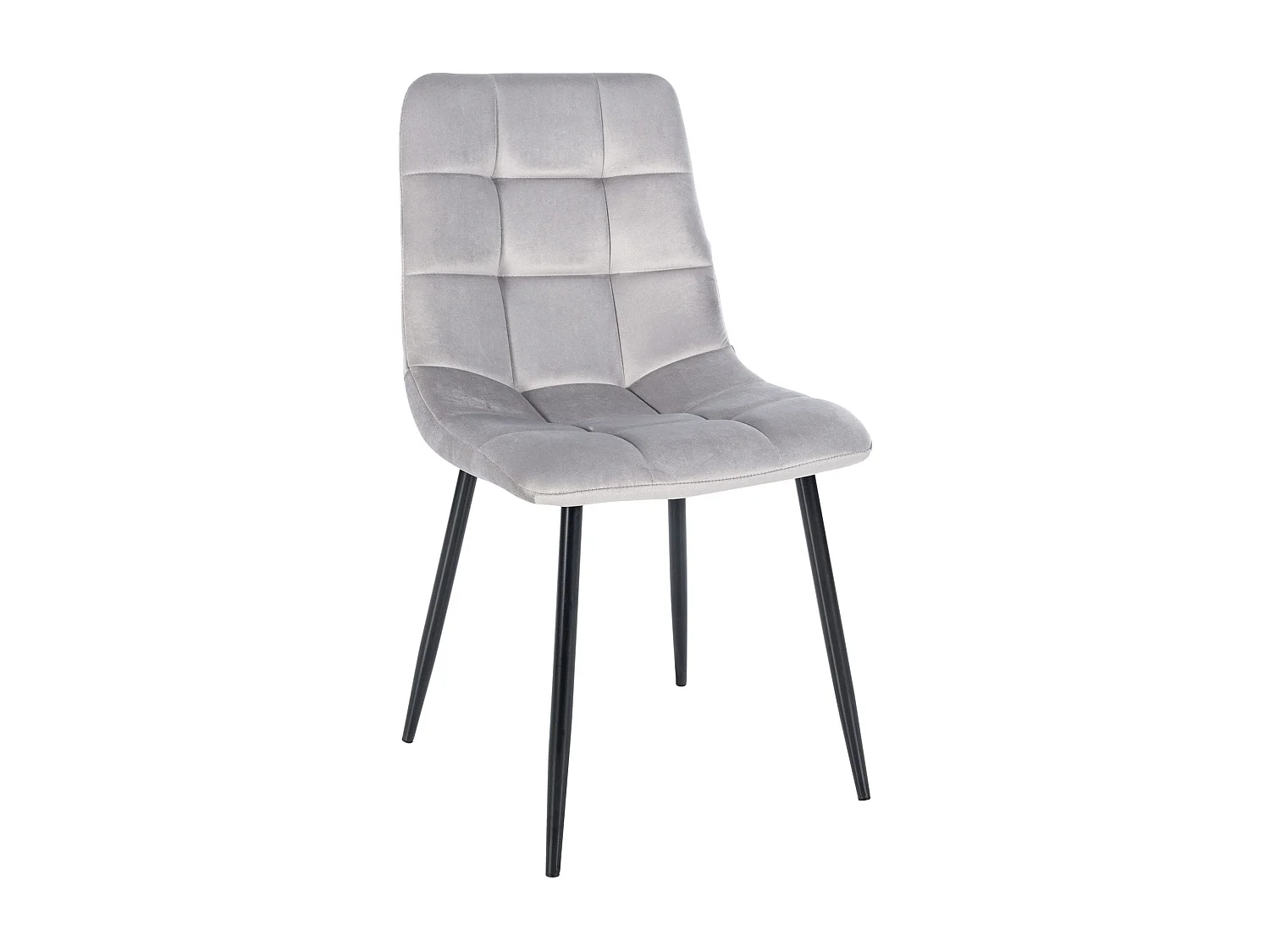 Lot de 4 chaises de salle à manger style moderne et confortable en tissu velours gris et métal noir 10_0001785