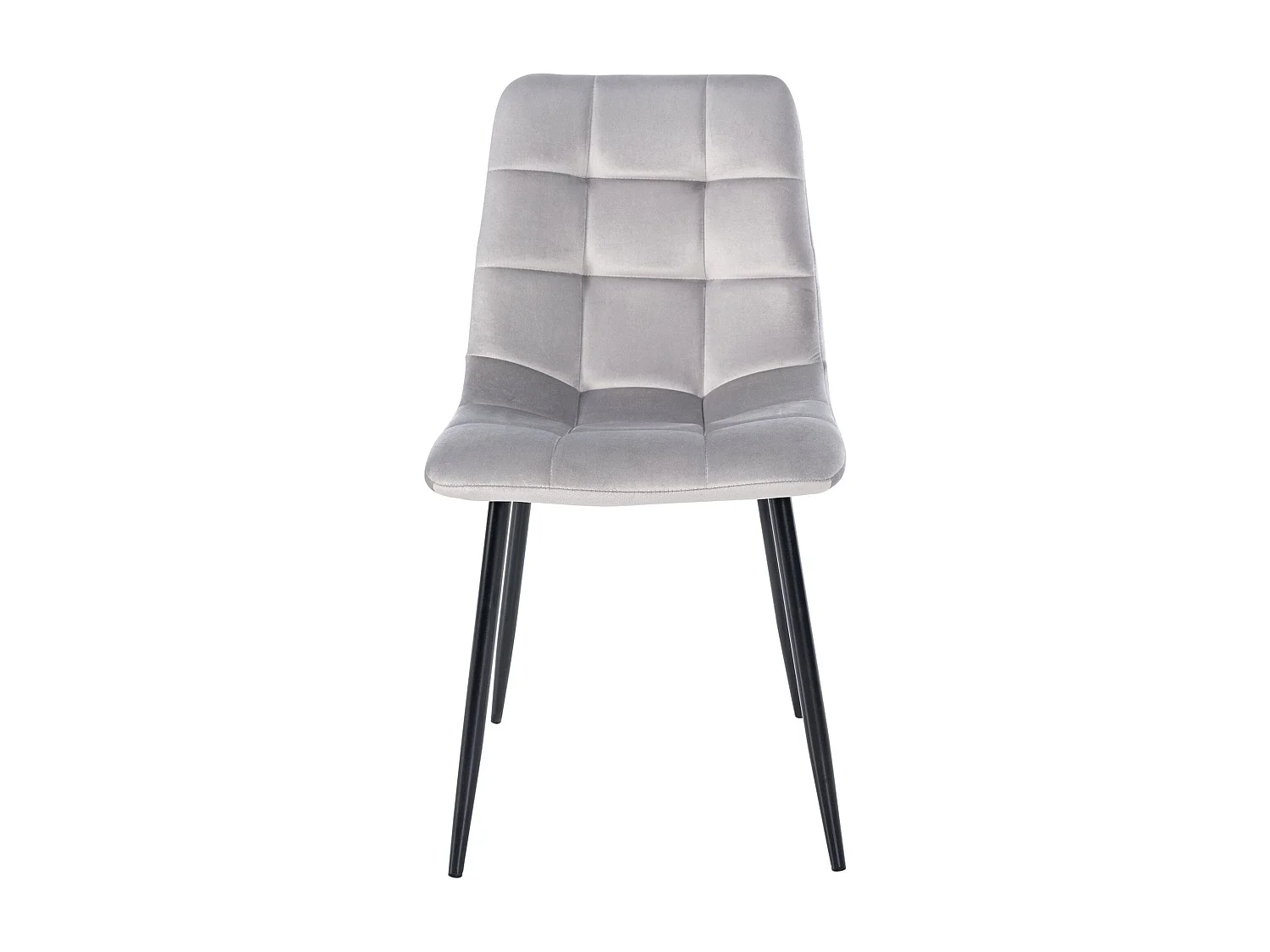 Lot de 4 chaises de salle à manger style moderne et confortable en tissu velours gris et métal noir 10_0001785