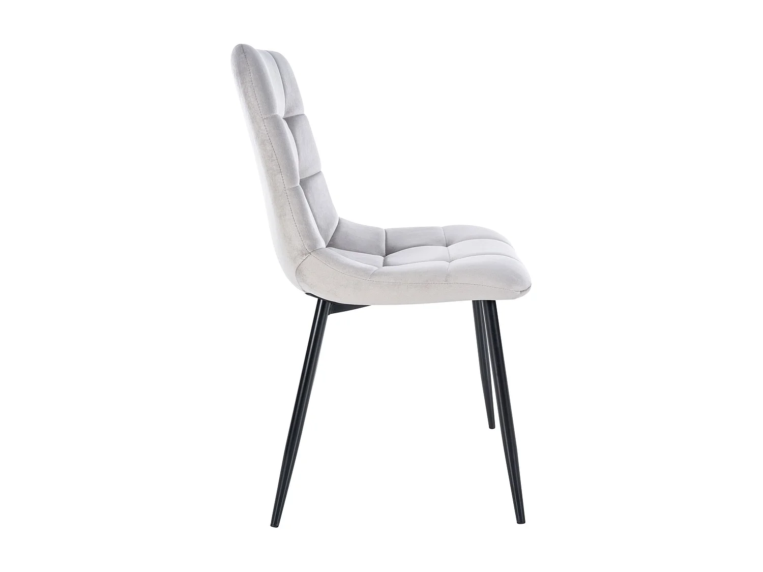 Lot de 4 chaises de salle à manger style moderne et confortable en tissu velours gris et métal noir 10_0001785