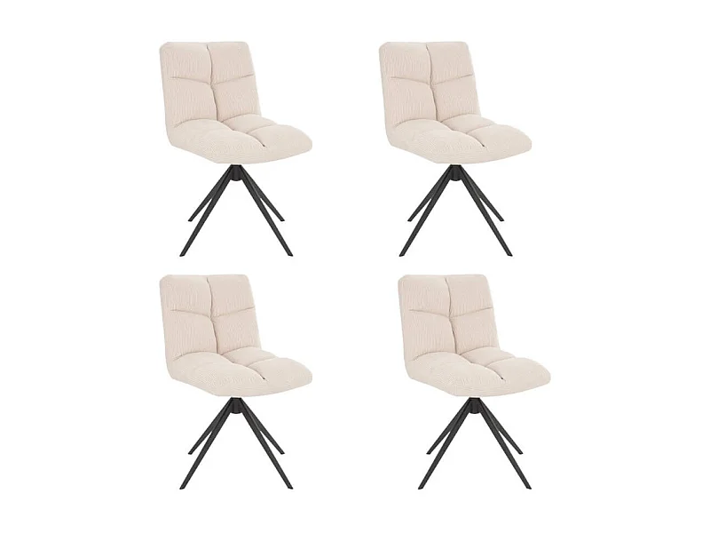 Home Deluxe Chaise de salle à manger NODA Cordée Crème Quantité : 4