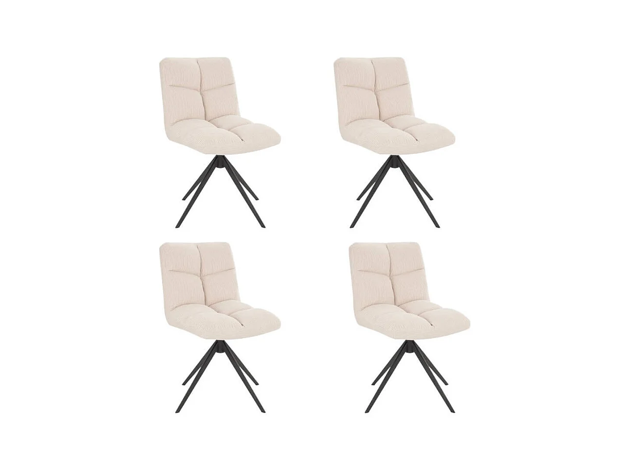 Home Deluxe Chaise de salle à manger NODA Cordée Crème Quantité : 4