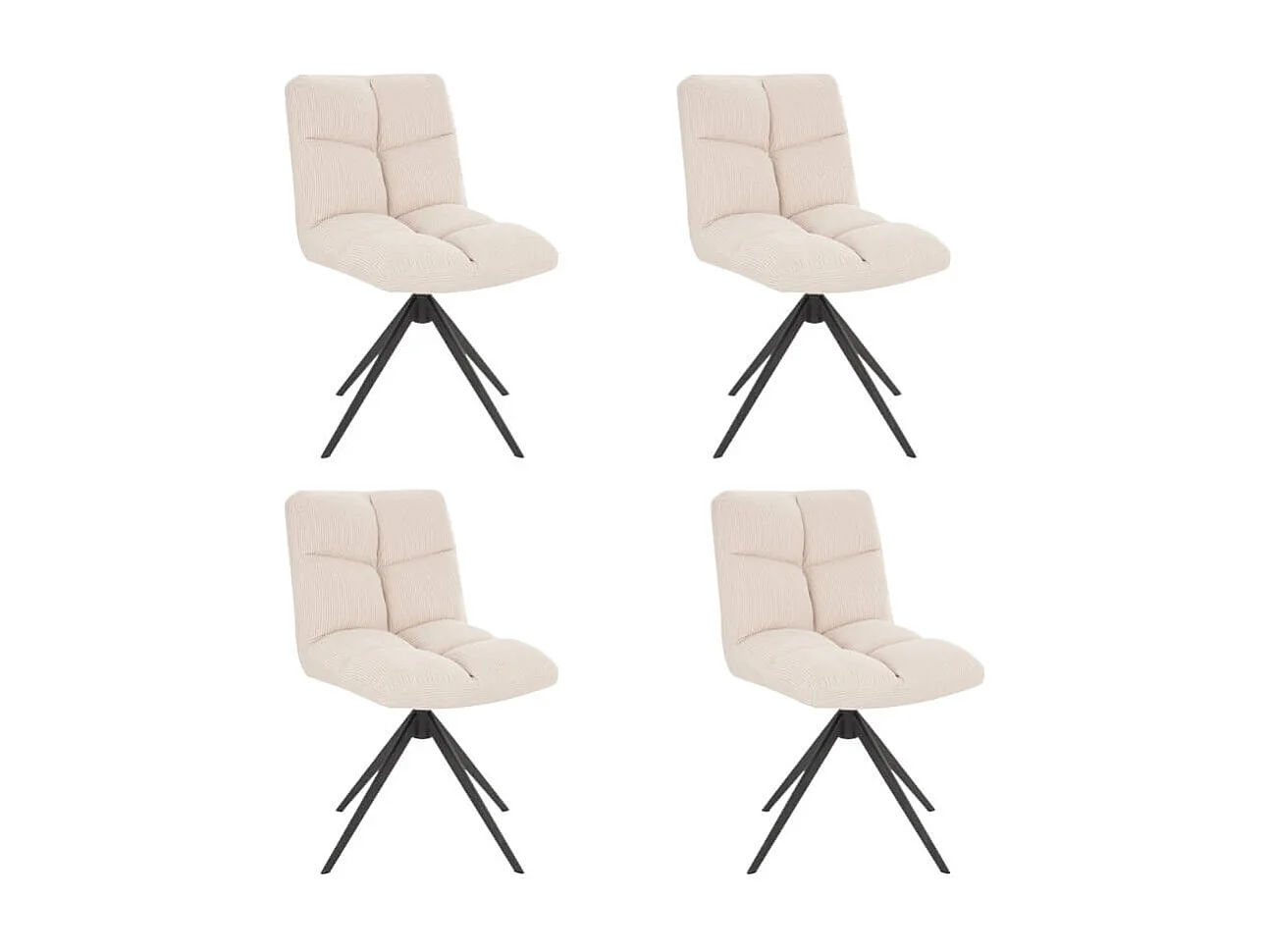 Home Deluxe Chaise de salle à manger NODA Cordée Crème Quantité : 4