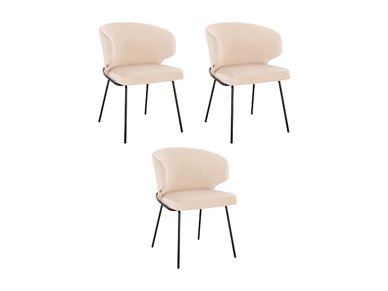 Home Deluxe Chaise de salle à manger AMARA Beige Quantité : 3