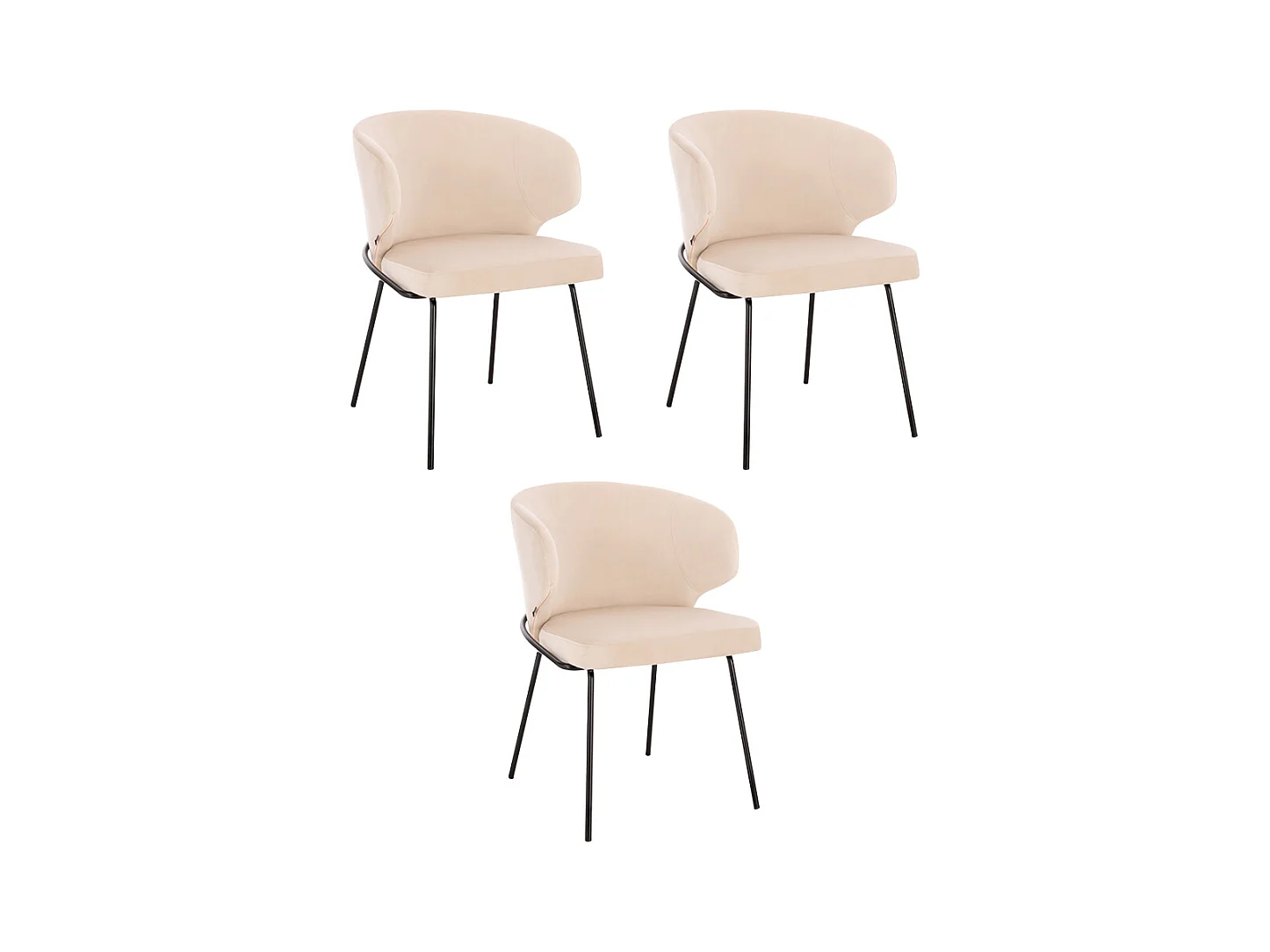 Home Deluxe Chaise de salle à manger AMARA Beige Quantité : 3