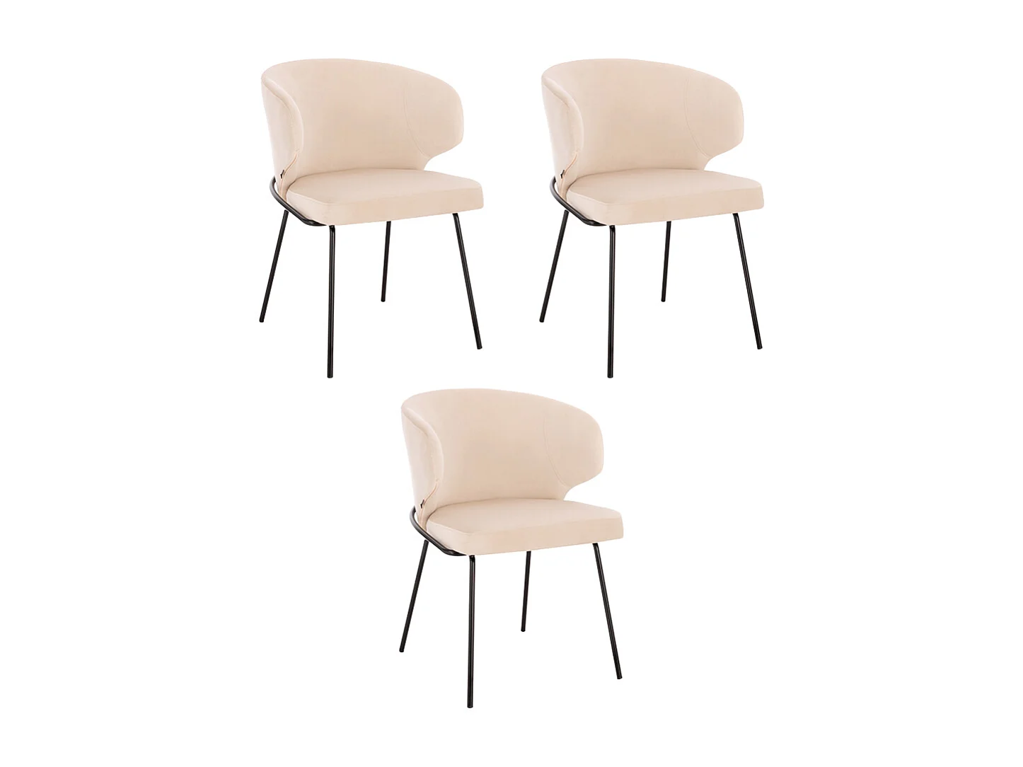 Home Deluxe Chaise de salle à manger AMARA Beige Quantité : 3