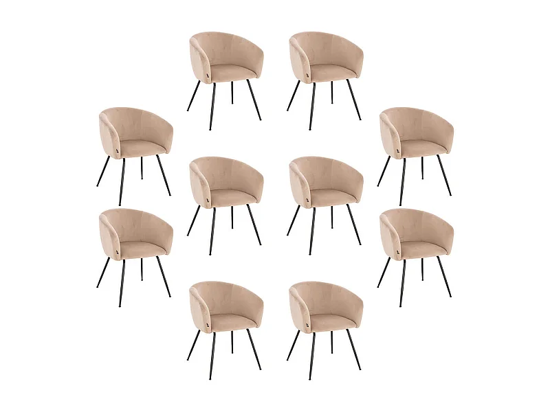 Home Deluxe Chaise de salle à manger ARIA Beige Quantité : 10