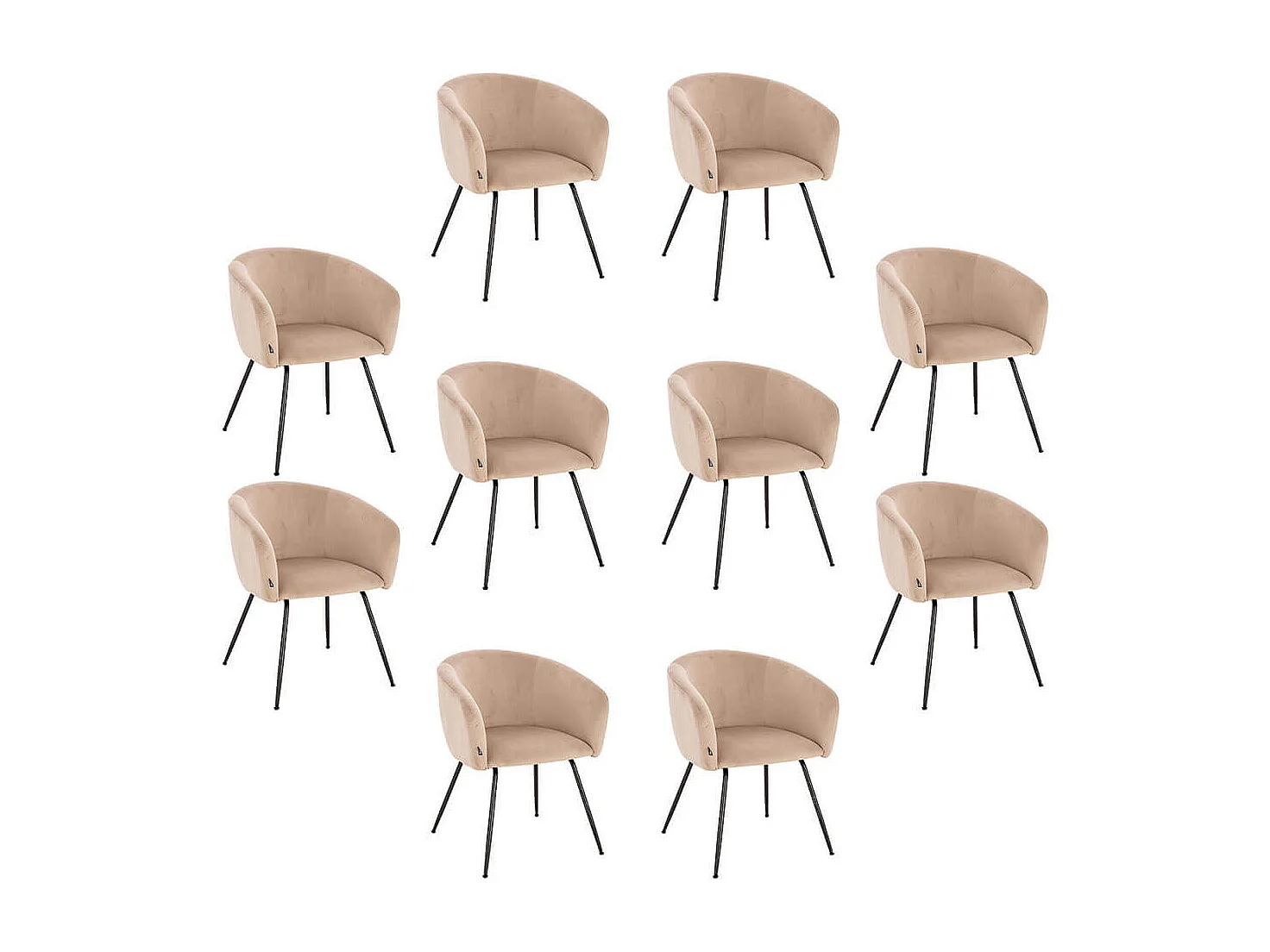 Home Deluxe Chaise de salle à manger ARIA Beige Quantité : 10