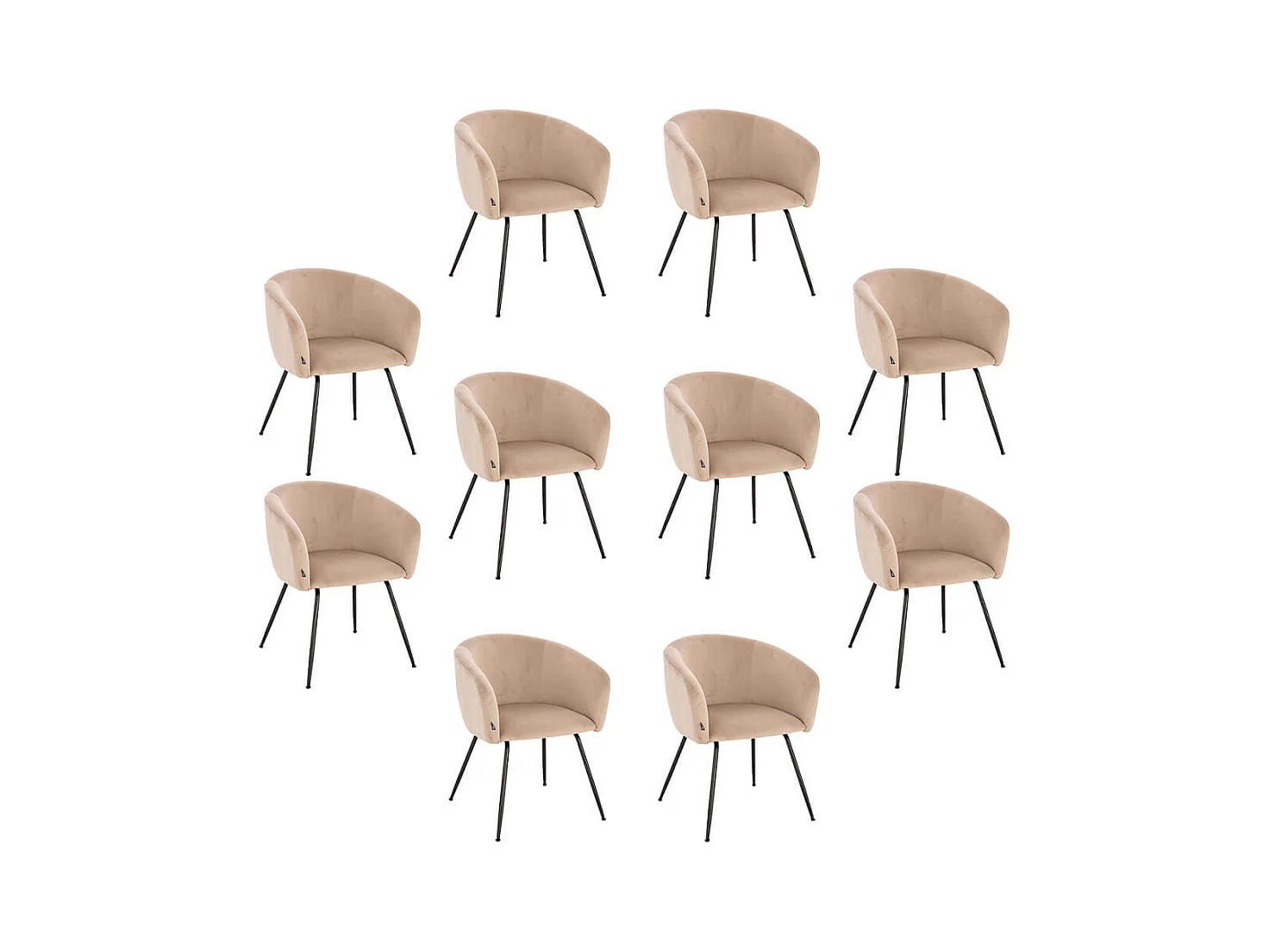 Home Deluxe Chaise de salle à manger ARIA Beige Quantité : 10