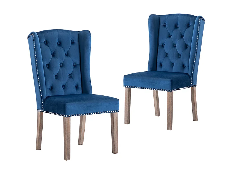 Cadeiras de jantar 2 pcs veludo azul