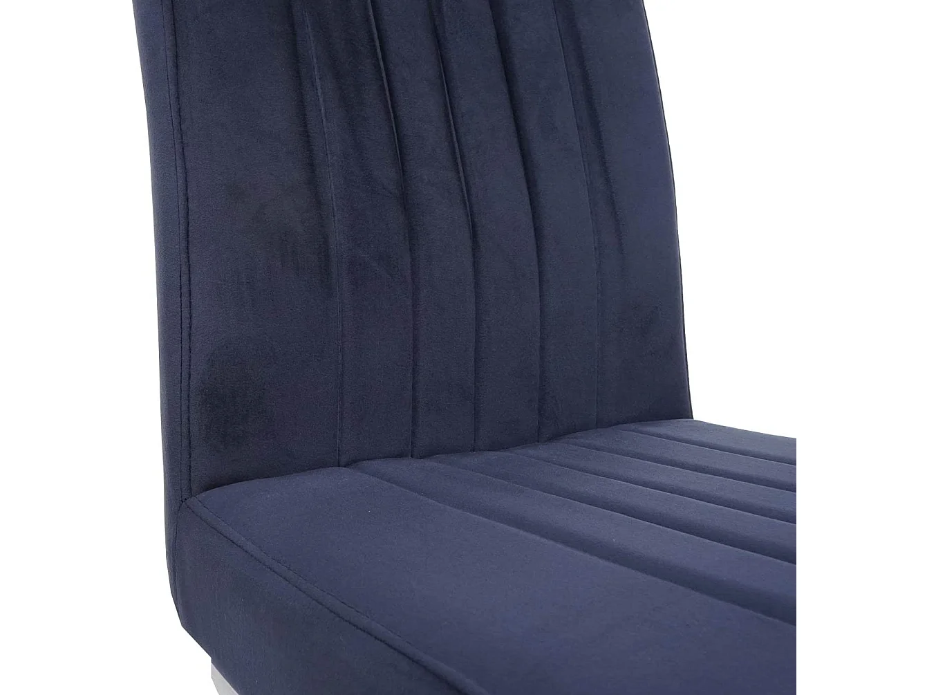 Lot de 2 chaises de salle à manger chaise de conférence en acier inoxydable brossé velours anthracite-bleu CDS04482
