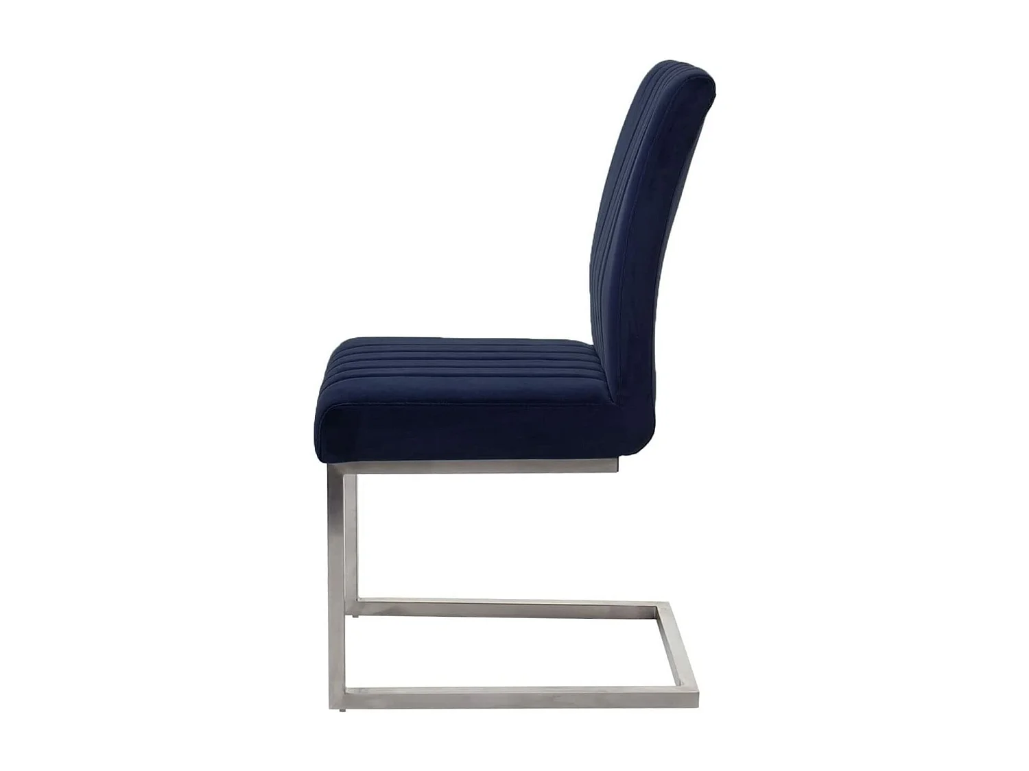 Lot de 2 chaises de salle à manger chaise de conférence en acier inoxydable brossé velours anthracite-bleu CDS04482