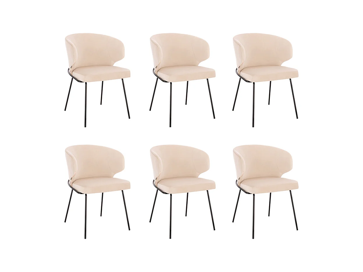 Home Deluxe Chaise de salle à manger AMARA Beige Quantité : 6