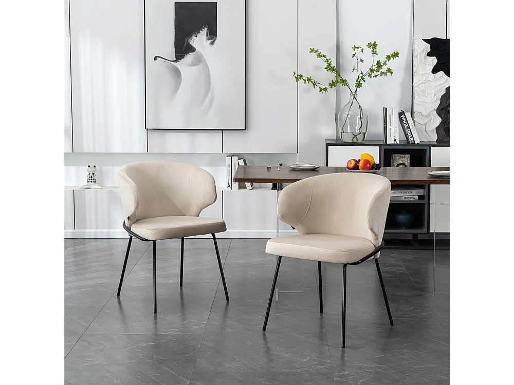 Home Deluxe Chaise de salle à manger AMARA Beige Quantité : 6