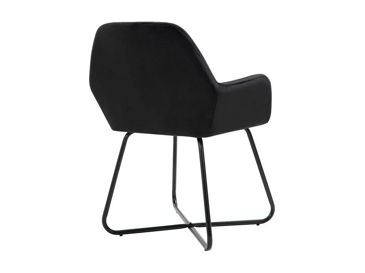 Chaise velours noir et pieds métal Mikee - Lot de 4