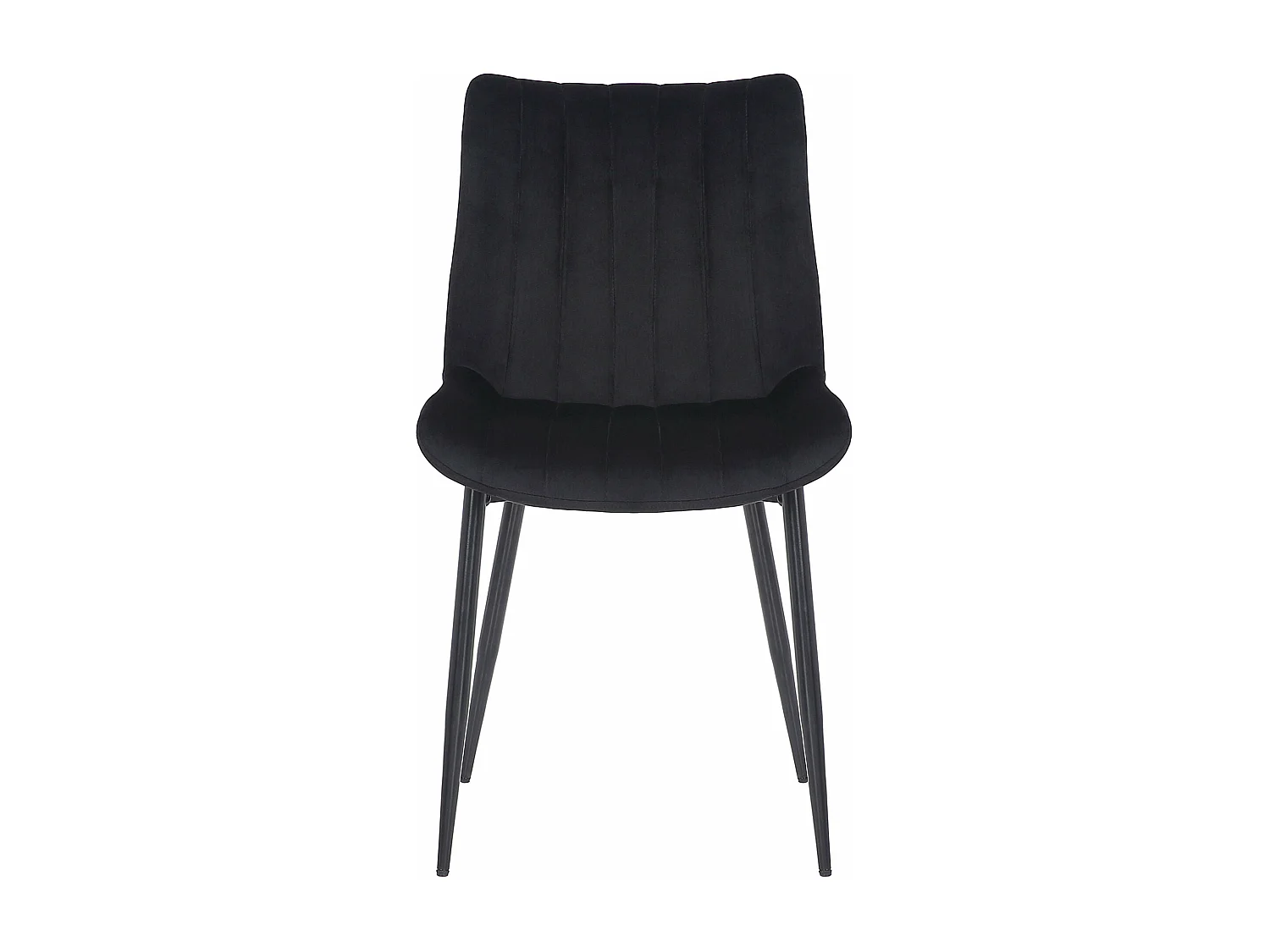 Lot de 2 chaises de salle à manger coutures décoratives verticales avec pieds en métal noir assise en velours noir 10_0001742