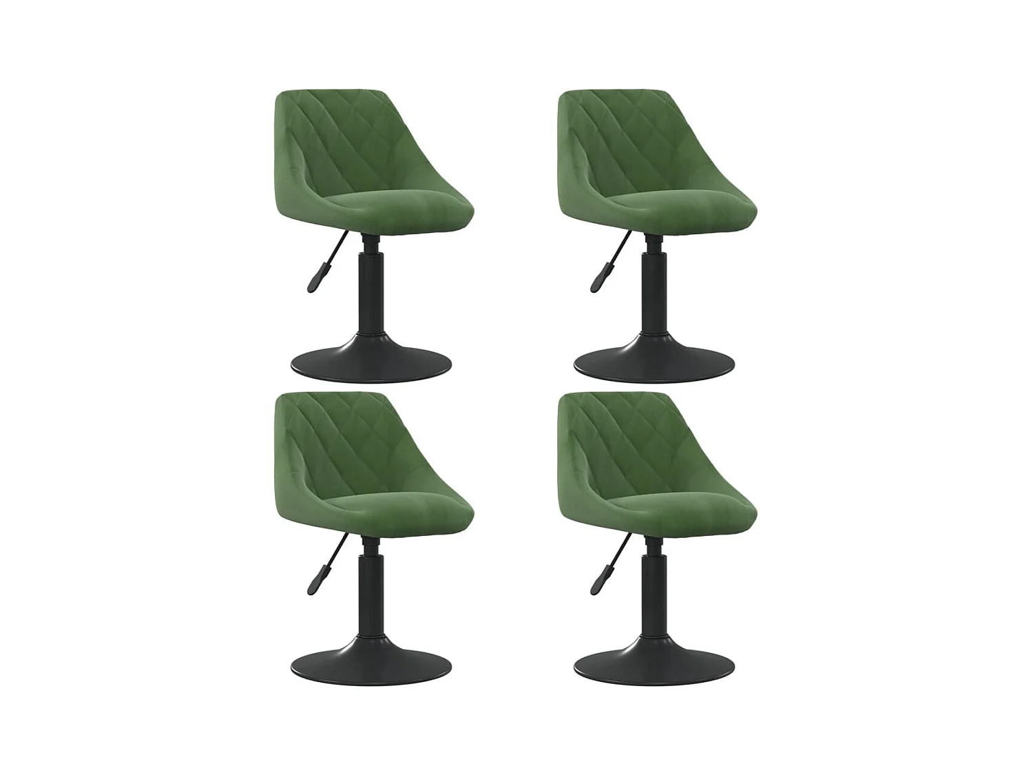 Chaises pivotantes à manger lot de 4 vert foncé velours