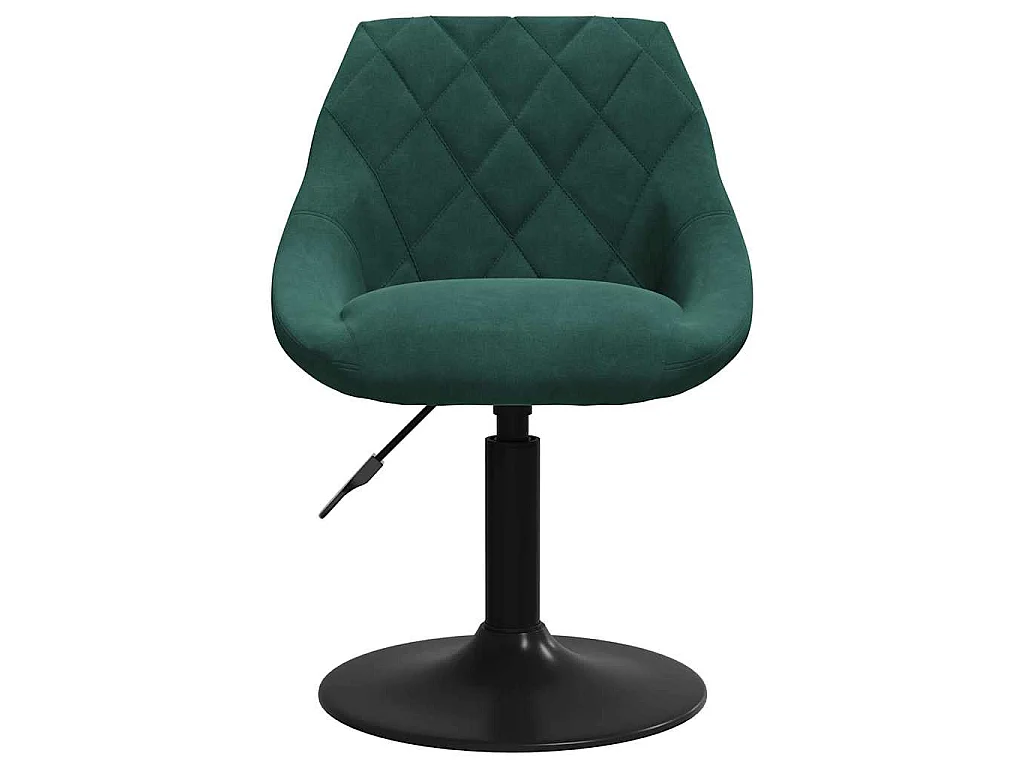 Zestaw 4 Nowoczesnych i Wygodnych Zielonych Krzeseł Obrotowych do Jadalni z Weluru