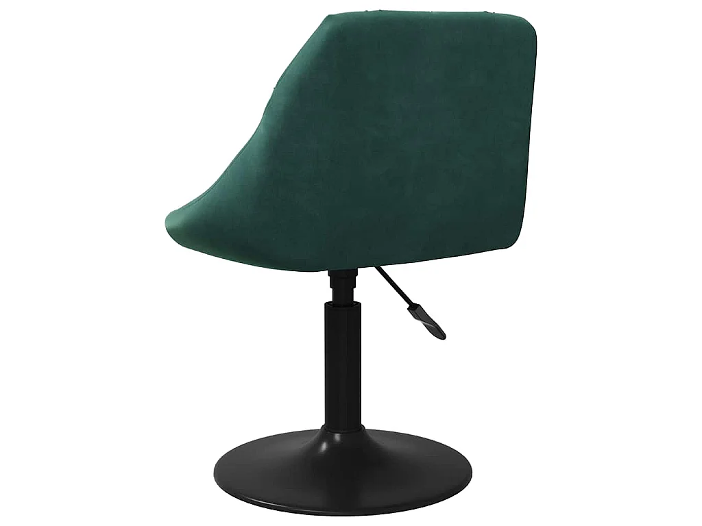 Zestaw 4 Nowoczesnych i Wygodnych Zielonych Krzeseł Obrotowych do Jadalni z Weluru