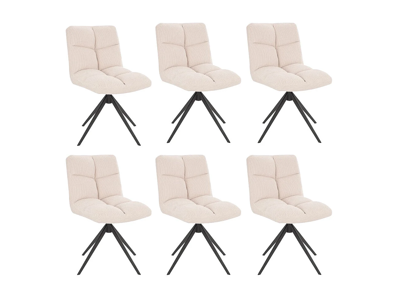 Home Deluxe Chaise de salle à manger NODA Cordée Crème Quantité : 6