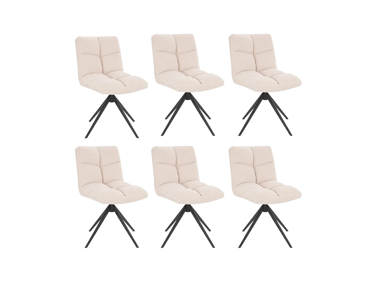 Home Deluxe Chaise de salle à manger NODA Cordée Crème Quantité : 6