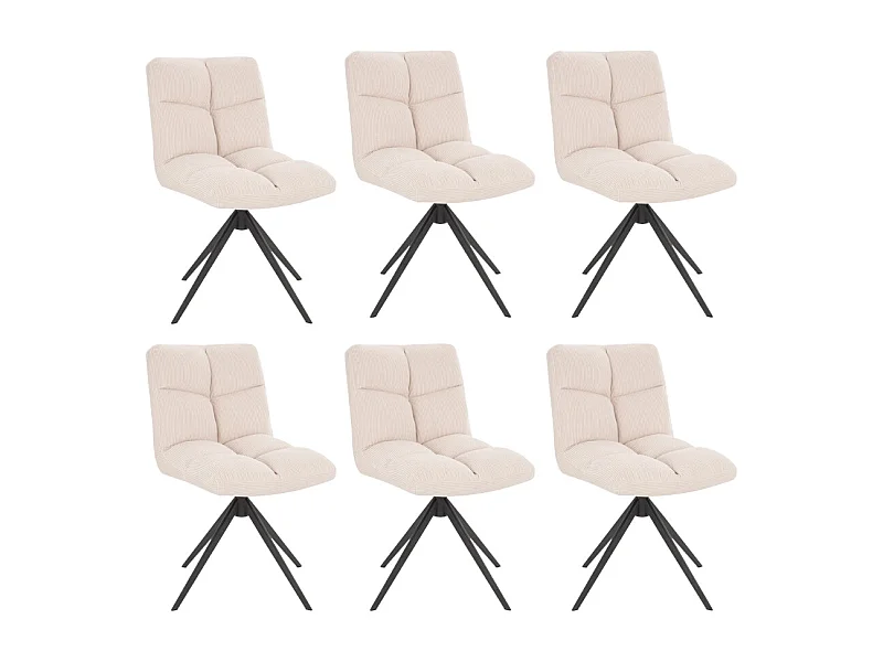 Home Deluxe Chaise de salle à manger NODA Cordée Crème Quantité : 6