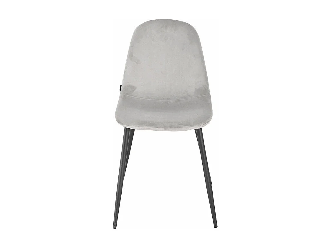 Lot de 2 chaises en velours gris clair avec pieds métal noir – BIBA 2