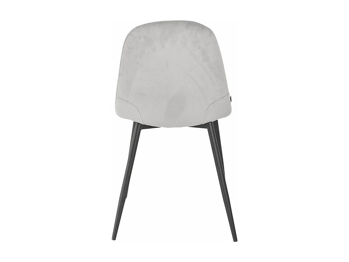 Lot de 2 chaises en velours gris clair avec pieds métal noir – BIBA 2