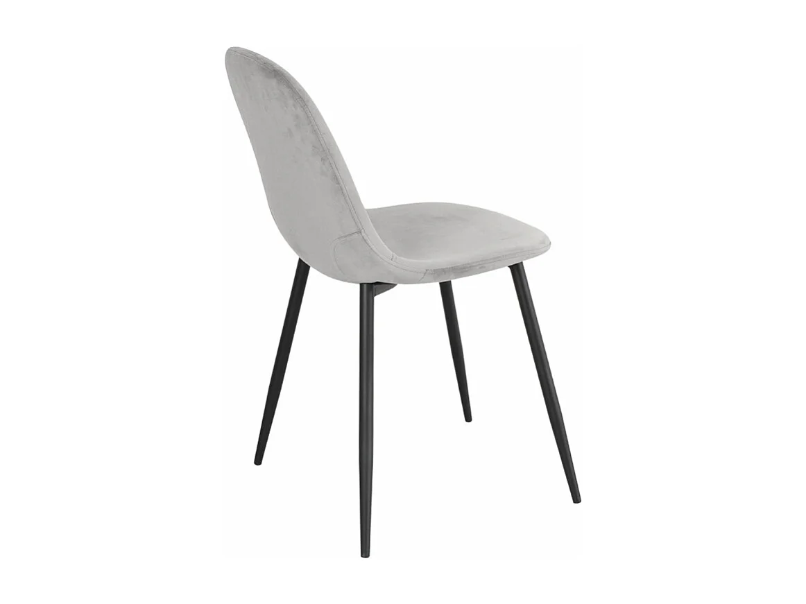 Lot de 2 chaises en velours gris clair avec pieds métal noir – BIBA 2