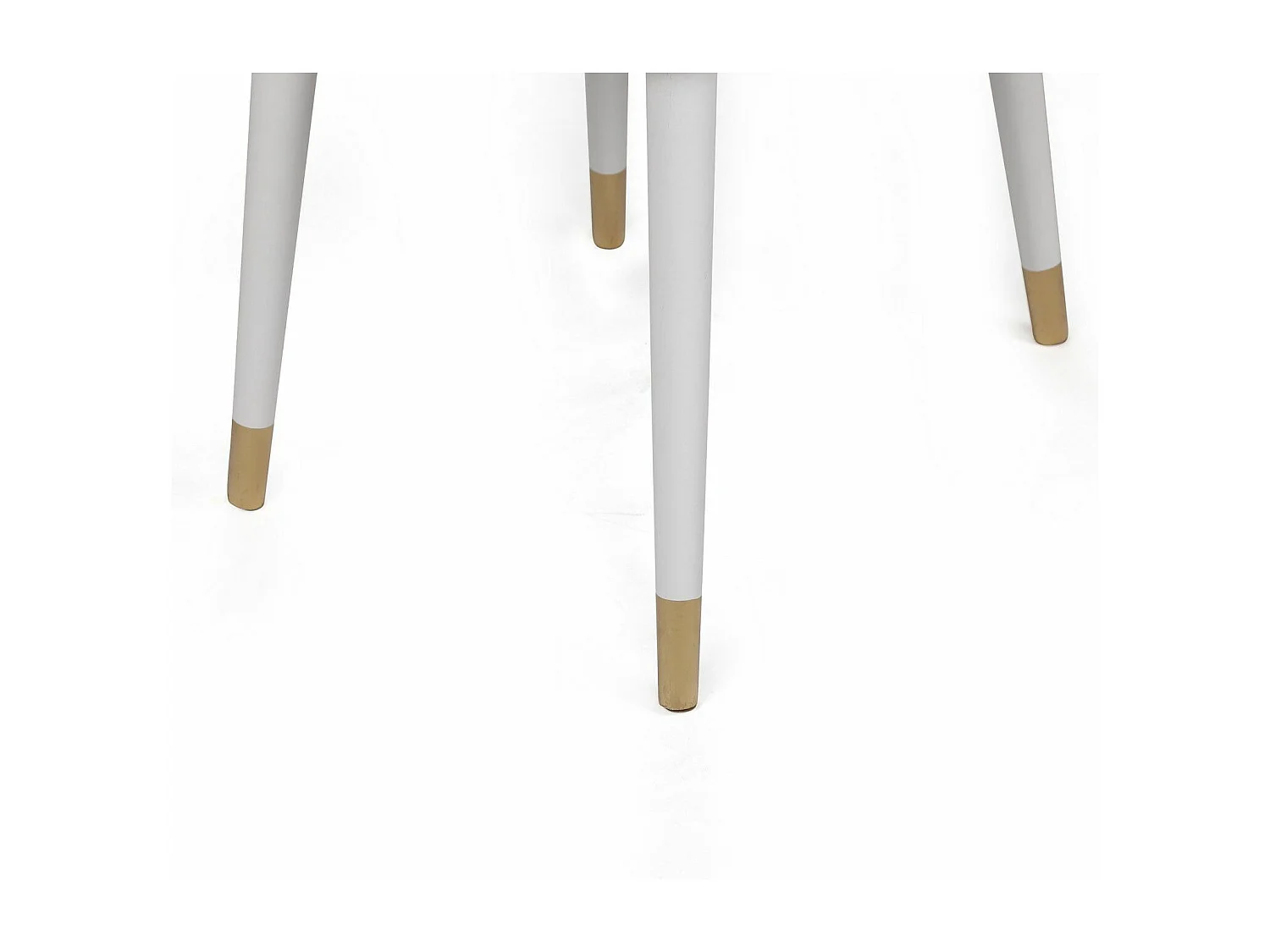 Lot de 2 chaises Vatri Velours Anthracite et Bois Blanc et Or