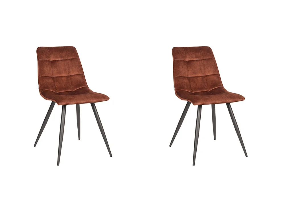 Chaise de salle à manger Jelt - Rouille - Velours - lot de 2
