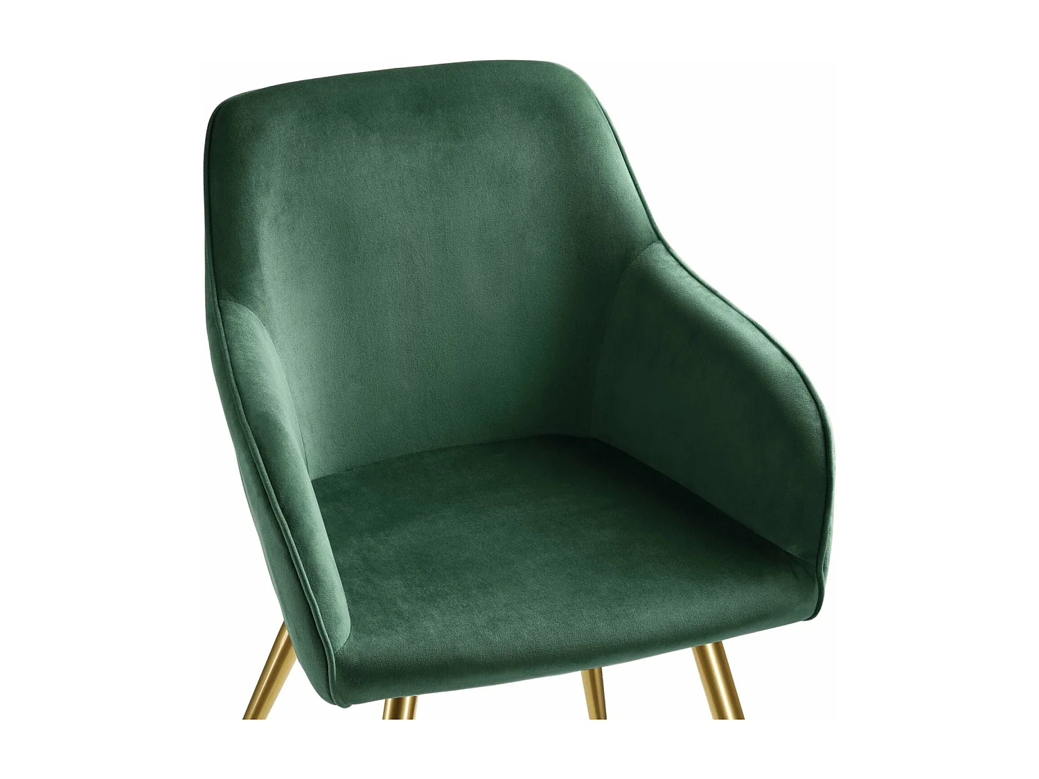 Lot de 6 chaises pieds doré siège de salon cuisine salle à manger design élégant velours vert 08_0000062