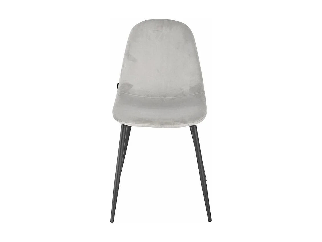 Lot de 4 chaises en velours gris clair avec pieds métal noir – BIBA 2
