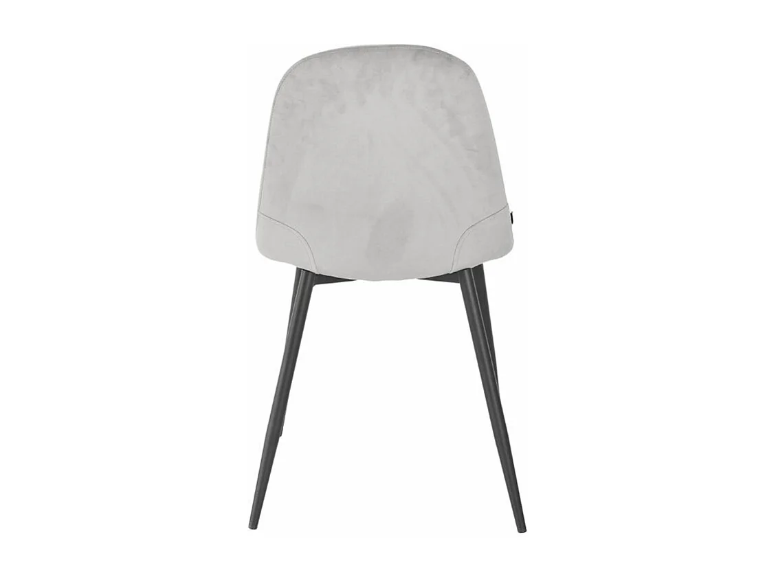 Lot de 4 chaises en velours gris clair avec pieds métal noir – BIBA 2