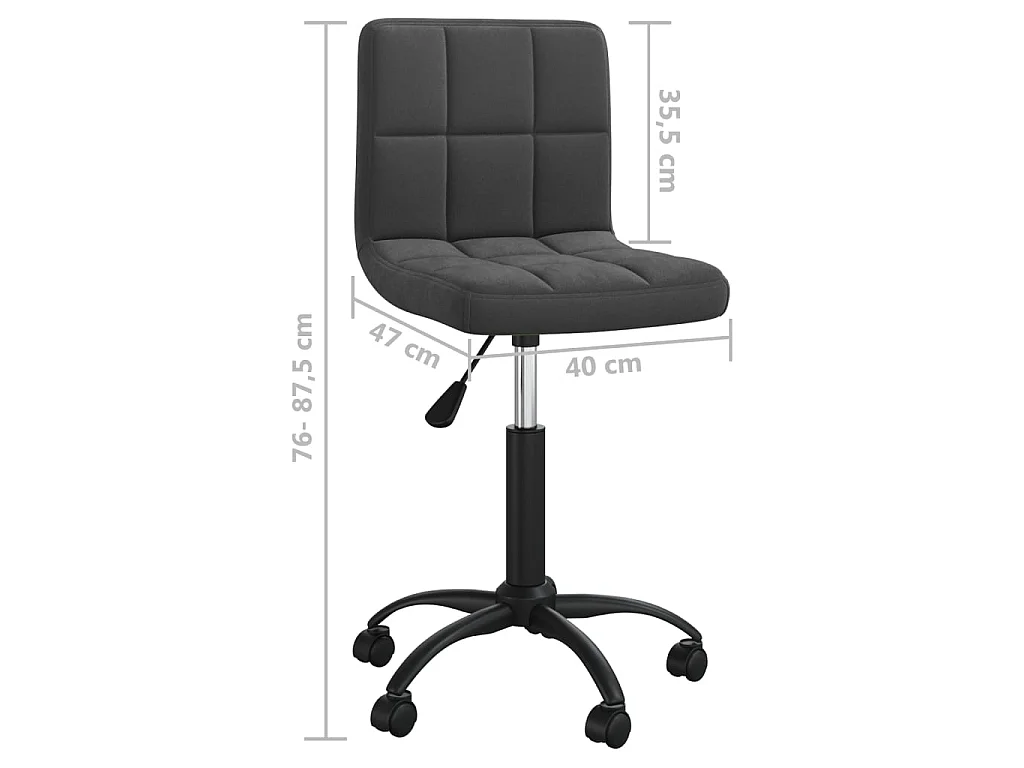 Chaise pivotante de salle à manger Noir Velours
