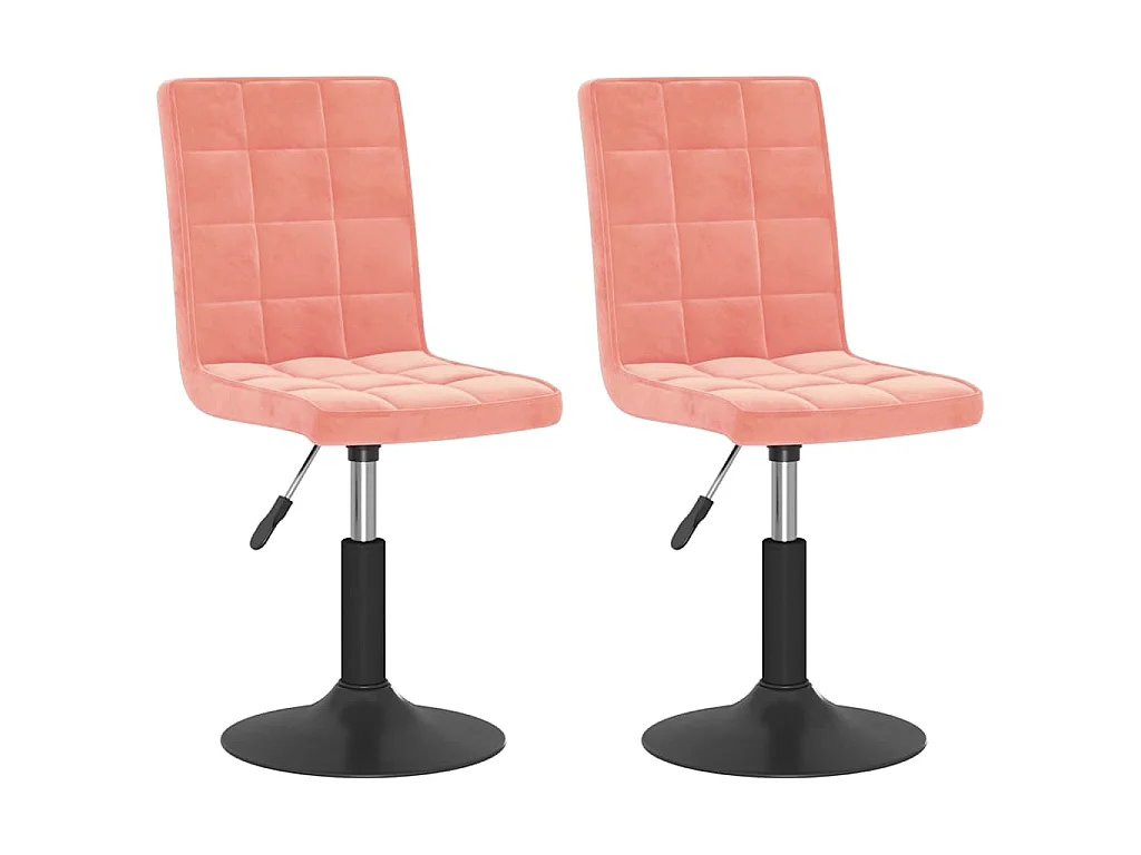 Chaises pivotantes à manger lot de 2 rose velours