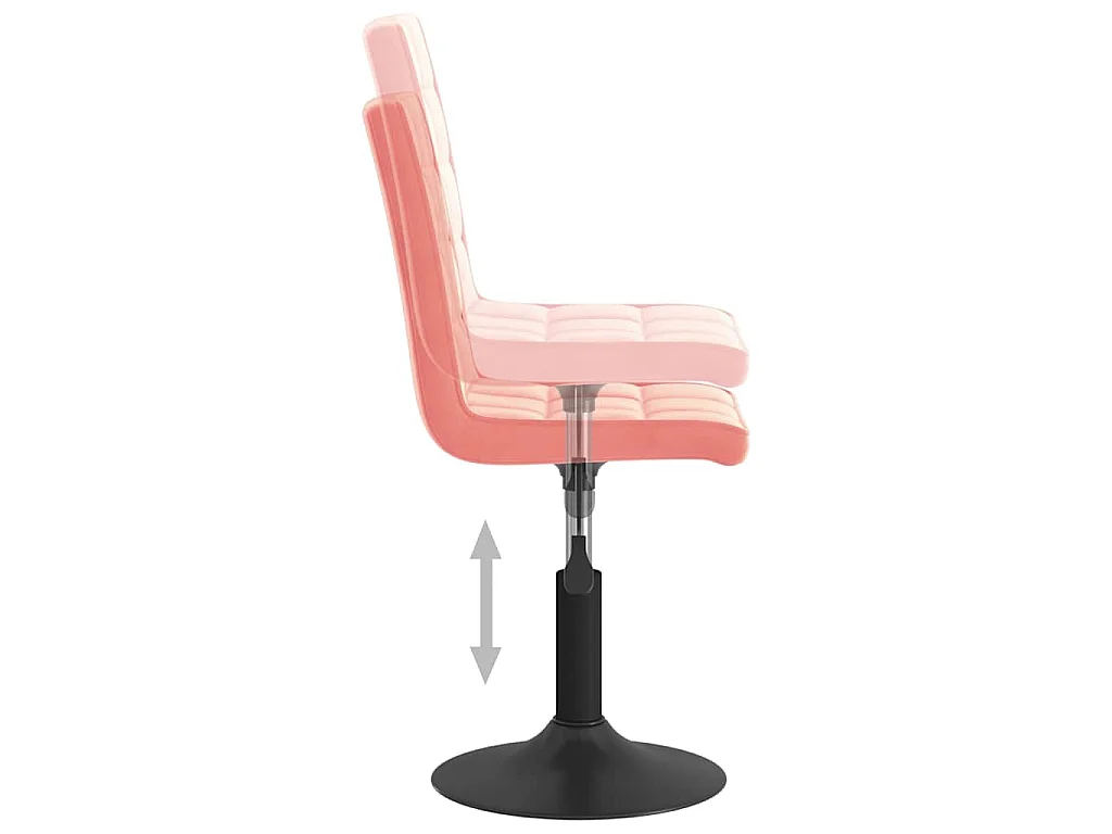 Chaises pivotantes à manger lot de 2 rose velours