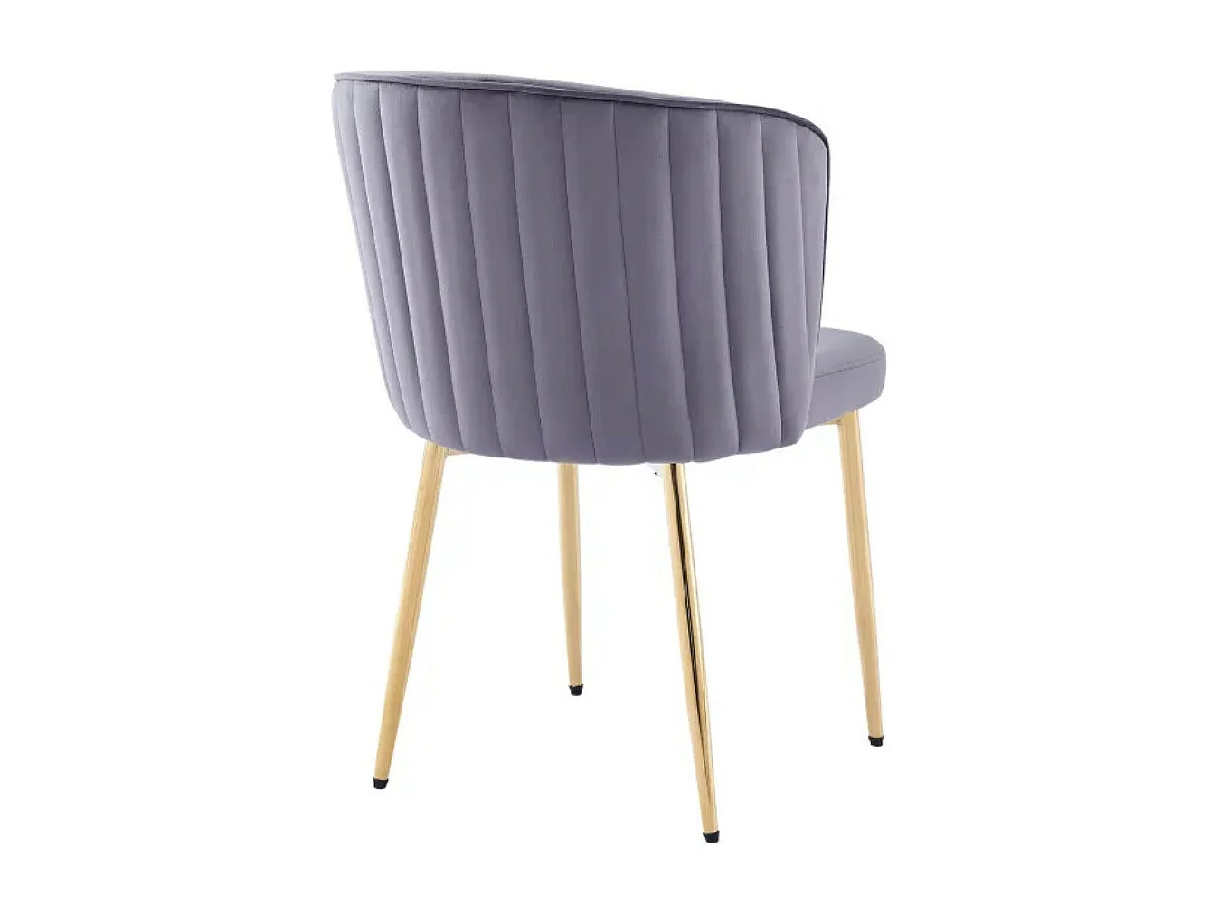 Lot de 4 chaises en velours et pieds métal doré Komi-Couleur Gris foncé