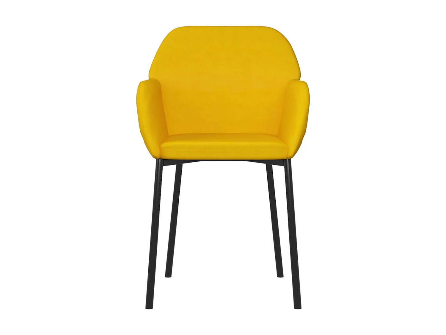Chaises de salle à manger 2 pcs Jaune Velours 3