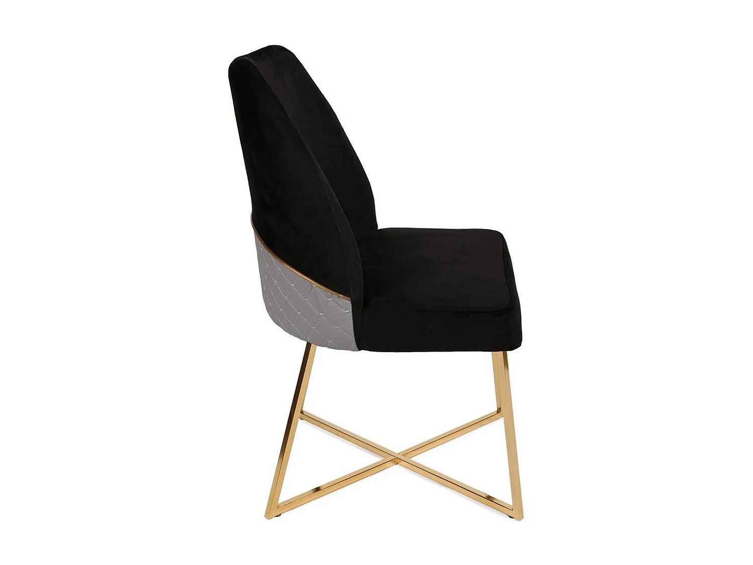 Lot de 2 chaises design Kymish Métal Or et Velours Noir