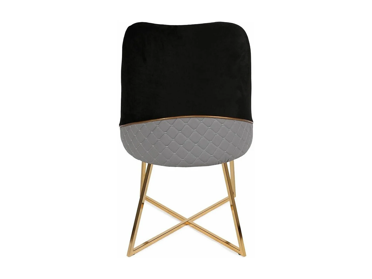 Lot de 2 chaises design Kymish Métal Or et Velours Noir