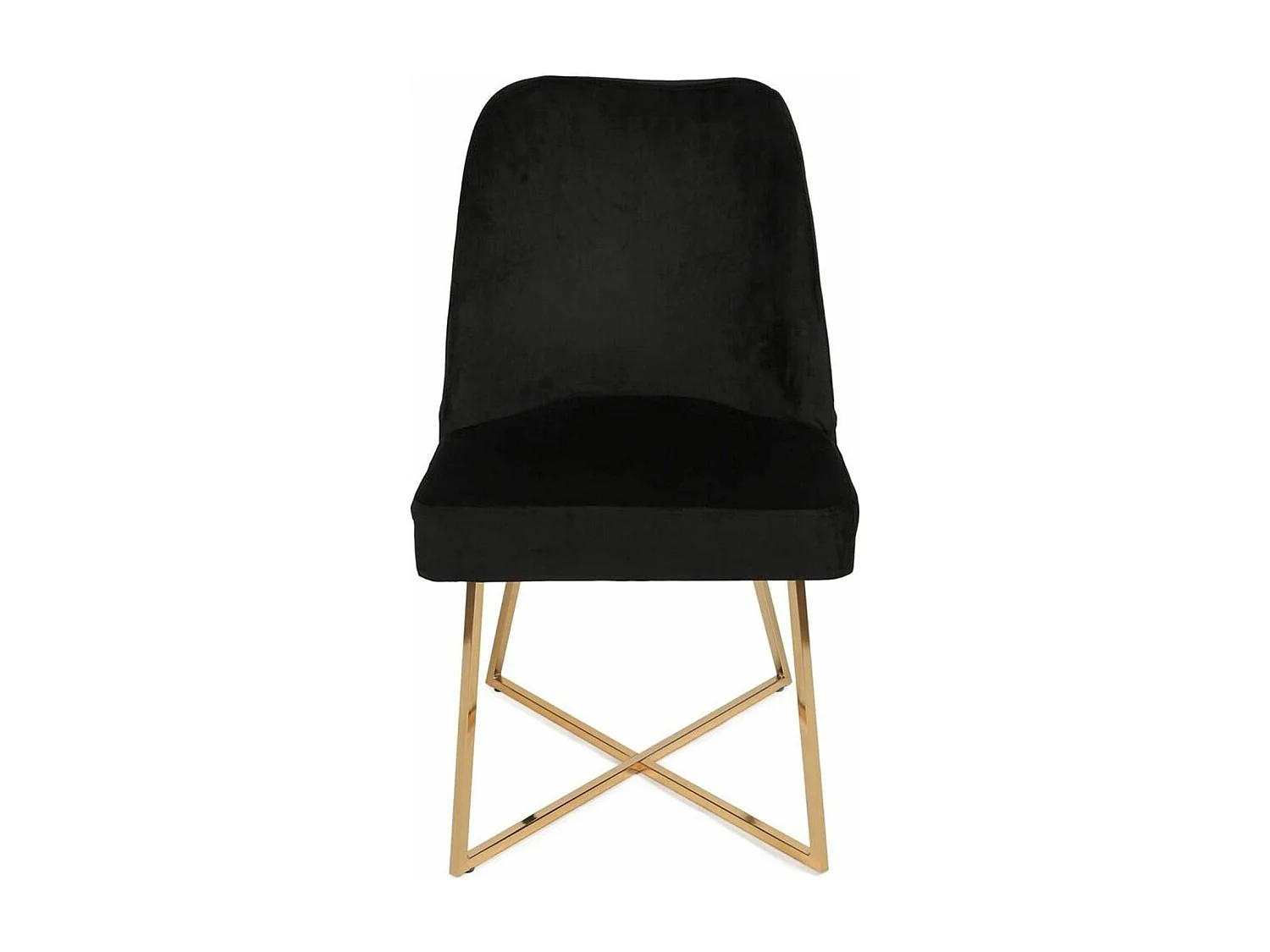 Lot de 2 chaises design Kymish Métal Or et Velours Noir