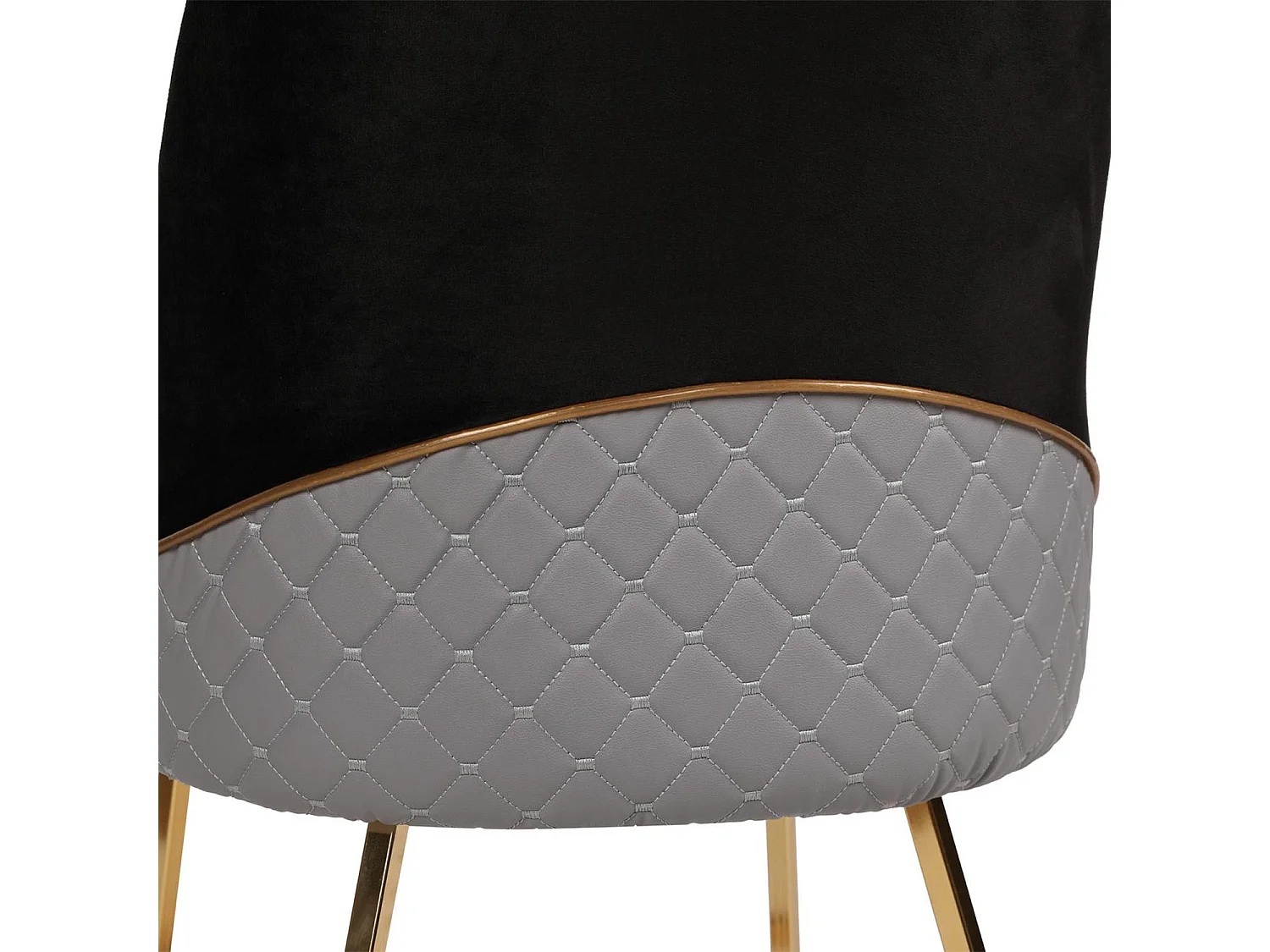 Lot de 2 chaises design Kymish Métal Or et Velours Noir