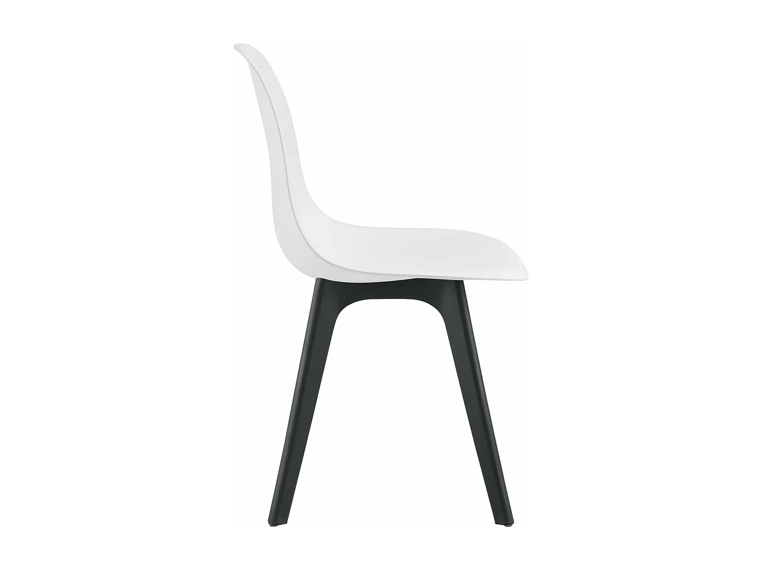 Set de 4 Chaises Design Chaise de Cuisine Salle à Manger Plastique Blanc et Noir 03_0003706